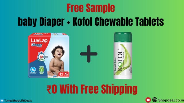 Free Sample Of baby Diaper + Kofol Chewable Tablets